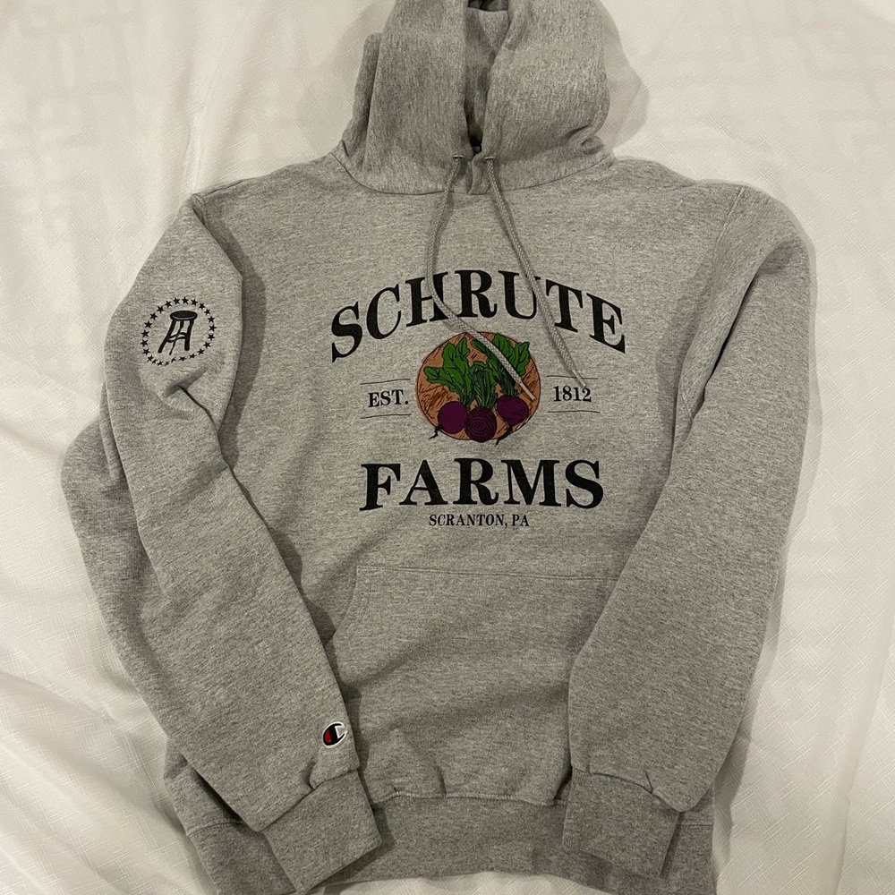 Champion Gray Classic Sweater with Graphic Design Shrute Farms